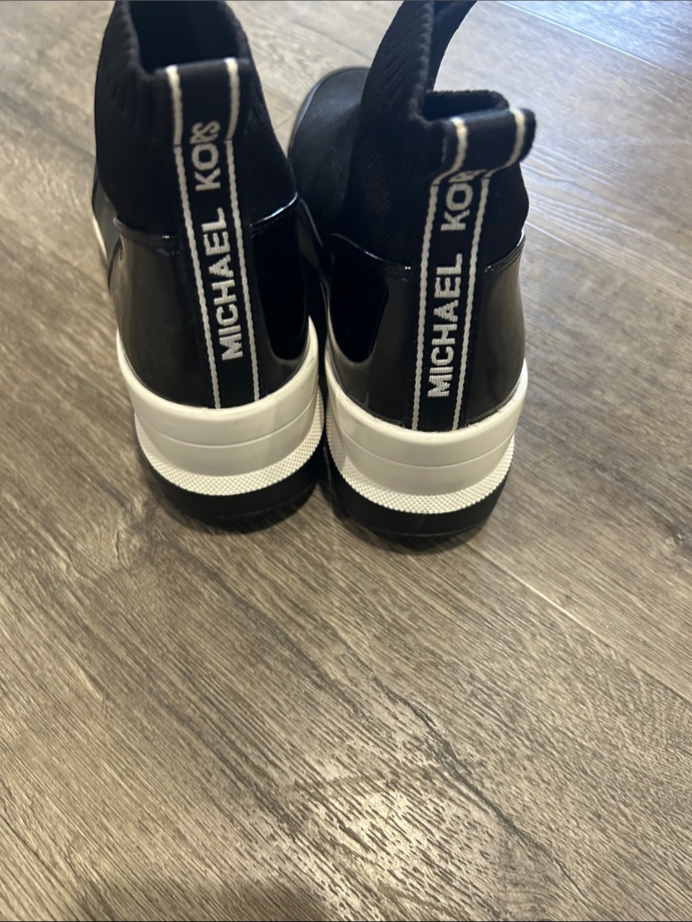 Michael KWomen’s Black Knit Slip-On Sock Sneakers